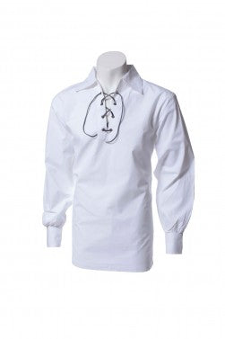 Men's White Highlander / Ghillie Kilt Shirt