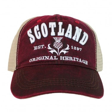 Insignia Scotland Embroidered 3D Mesh Cap In Maroon