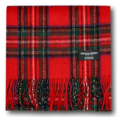 100% Cashmere Scarf in Royal Stewart Tartan