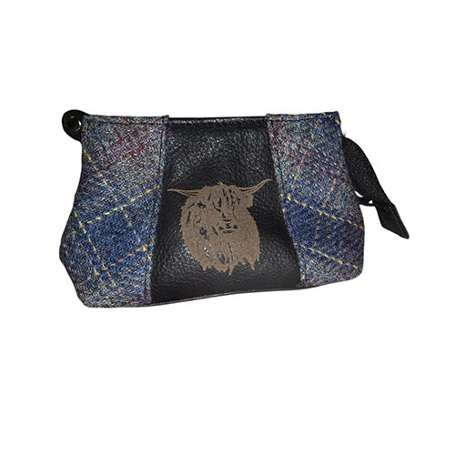Coo Coin Purse - Ardmore Tweed with Black Leather