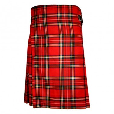 Mens Royal Stewart Tartan 8 Yard Kilt – Traditional Scottish Highland Dress