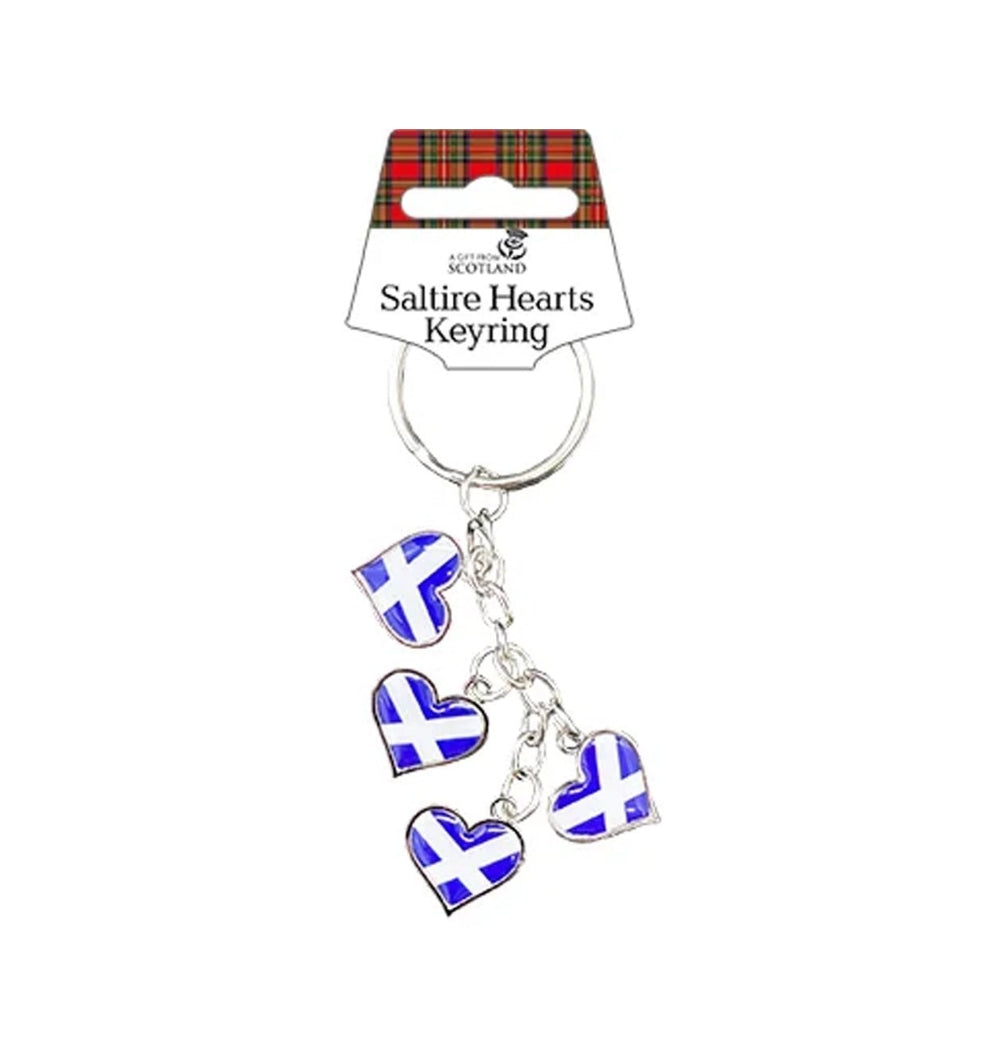 Saltire Hearts Keyring
