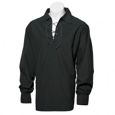 Men's Black Highlander / Ghillie Kilt Shirt