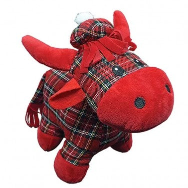 Red Tartan Highland Cow 18cm
