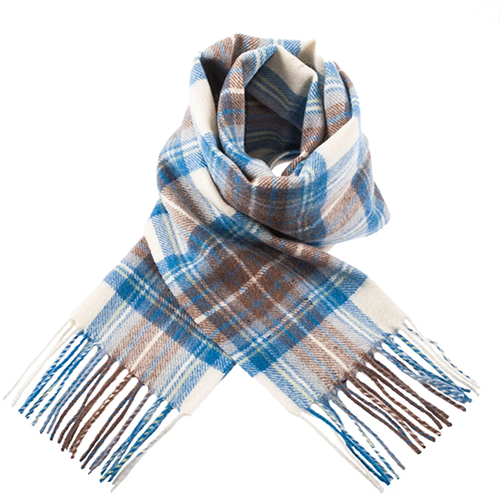 Edinburgh 100% Lambswool Scarf (Stewart Muted Blue)