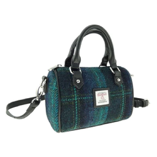 Kilbride' Mini Bowling Bag In Turquoise Tartan