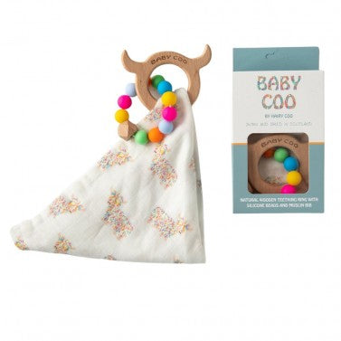 Hairy Coo Baby Coo Teething Set & Bib in Gift Box