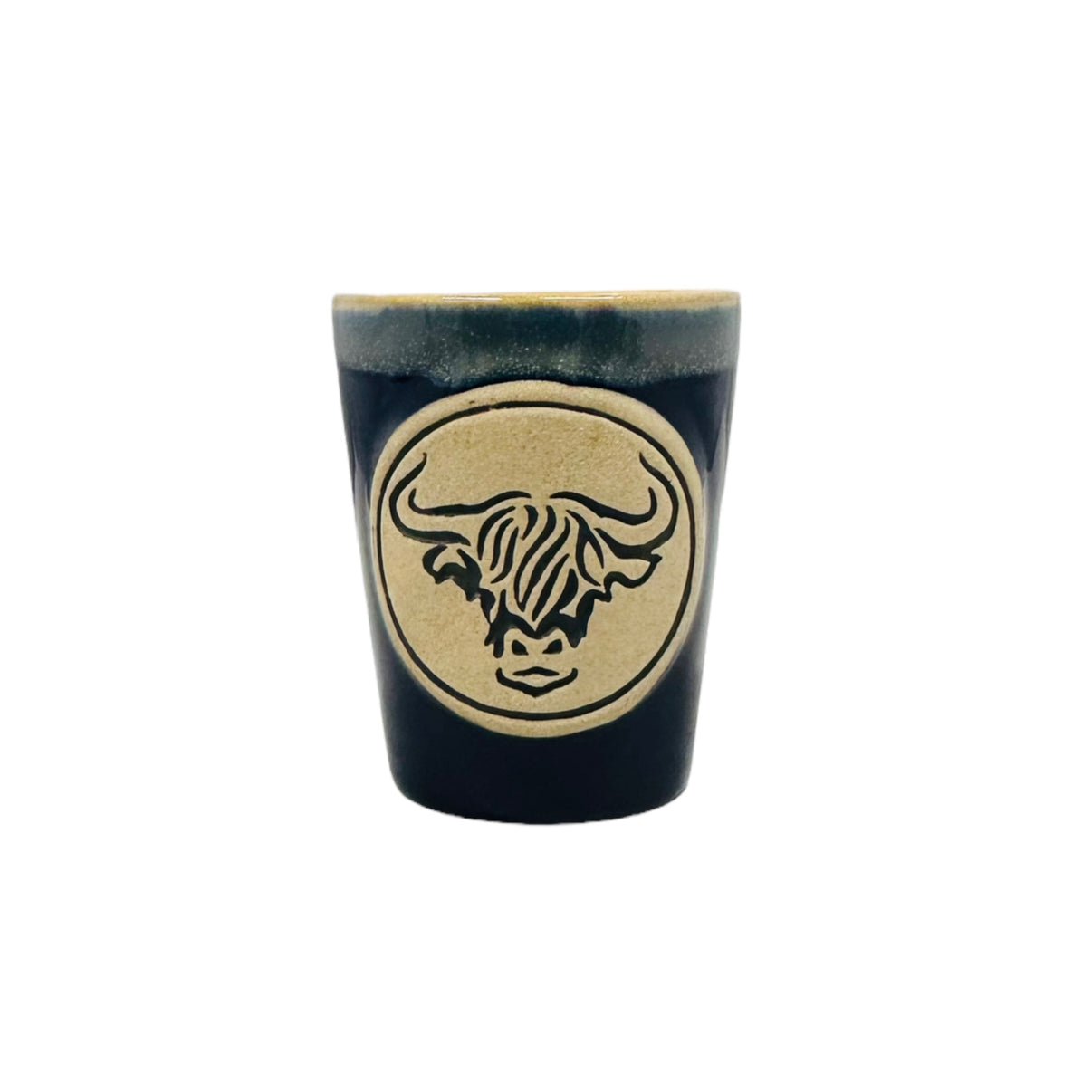 Highland Cow Shot Glass Stoneware (Black)