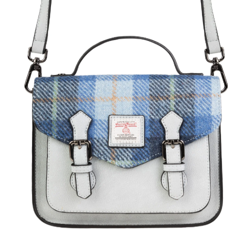 Harris Tweed Calton Satchel (Blue Tartan)