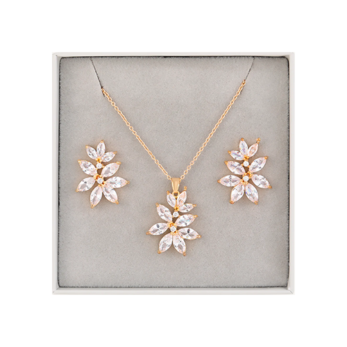 Boxed Cubic Zirconia Set - Petals