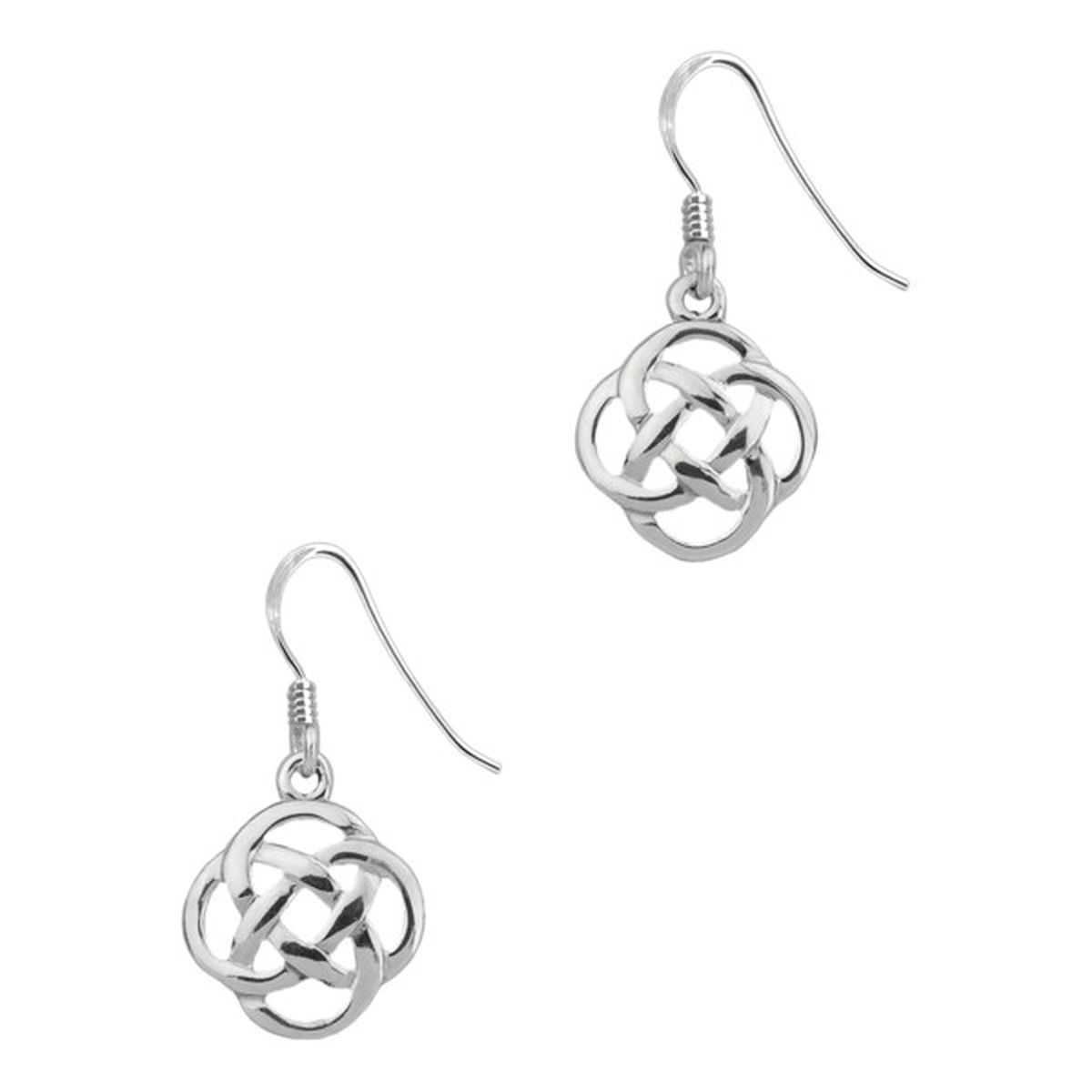 Fiona Celtic Knot Silver Drop Earrings