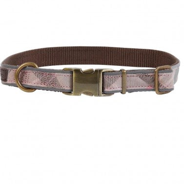 Barbour Reflective Dog Collar in Taupe Pink