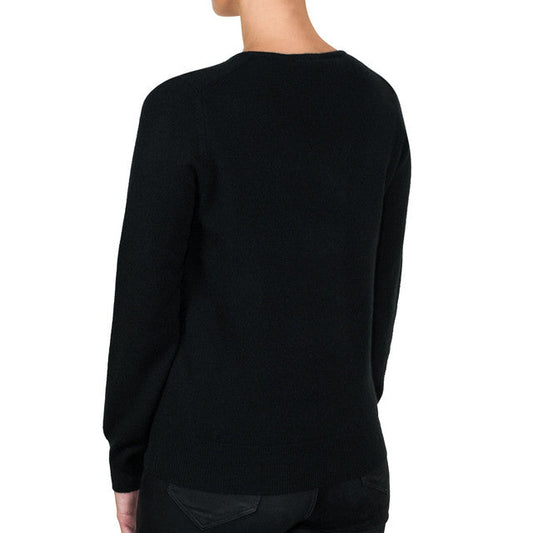 Cashmere V Neck Jumper, Ladies, Black