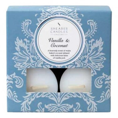 Shearer Candles Tealights in Vanilla and Coconut