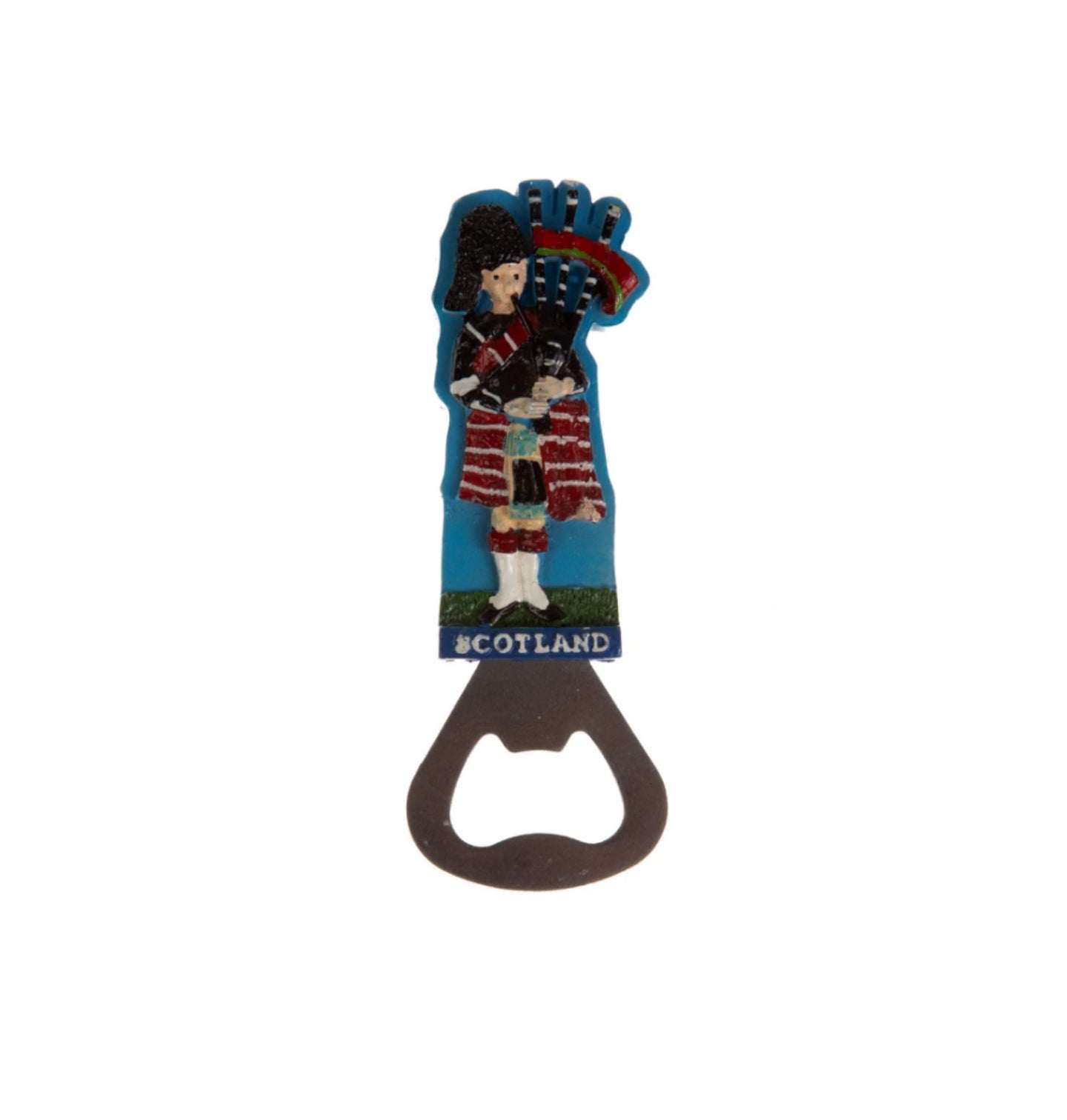 Resin Bottle Opener Magnet (Scottish Piper)