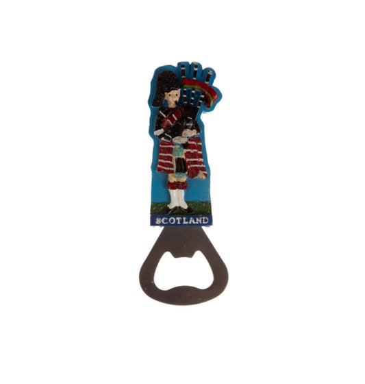 Resin Bottle Opener Magnet (Scottish Piper)