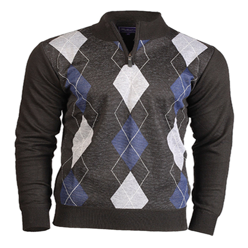 Argyle Ballantrae Jumper Half Zip (Black)