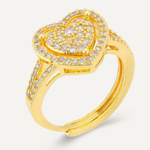Sweetheart Zirconia Adjustable Ring