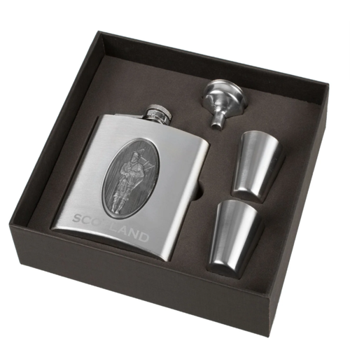 Piper Emblem 6Oz Flask 1Oz Shot Glass