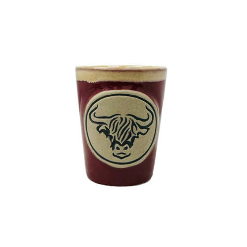 Highland Cow Shot Glass Stoneware (Red)
