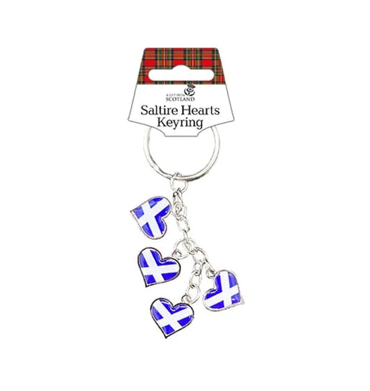 Saltire Hearts Keyring